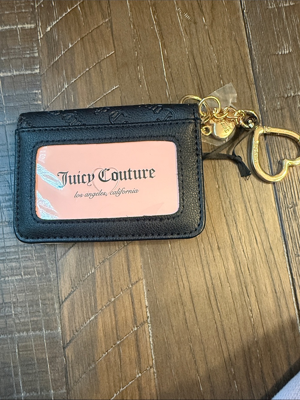 Juicy Couture Black Cardholder with Gold Heart Key Charm - Picture 4 of 4